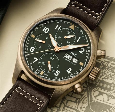 iwc spitfire chronograph bronze|iwc spitfire on sandy strap.